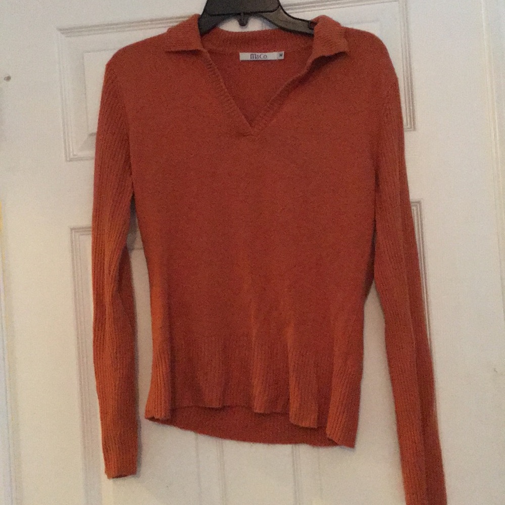 Orange collared sweater